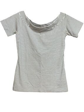 J Crew Off-Shoulder Short Sleeve Top - White/Black S